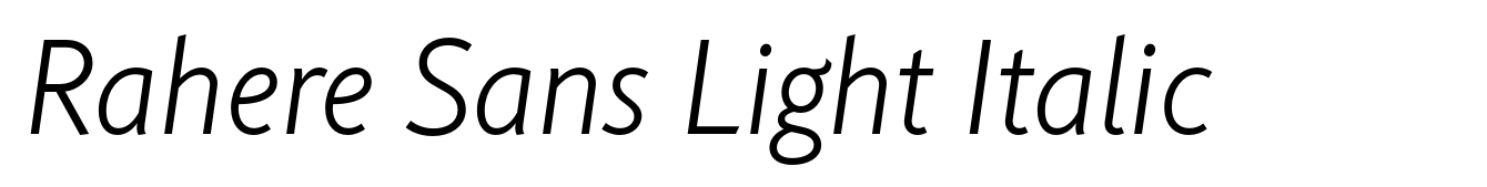 Rahere Sans Light Italic